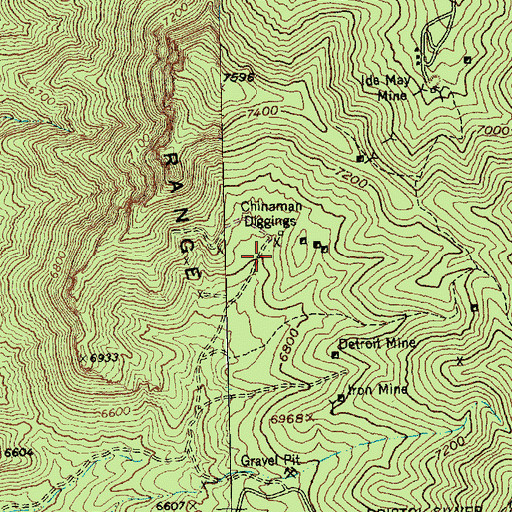 Topographic Map of Chinaman Diggings, NV