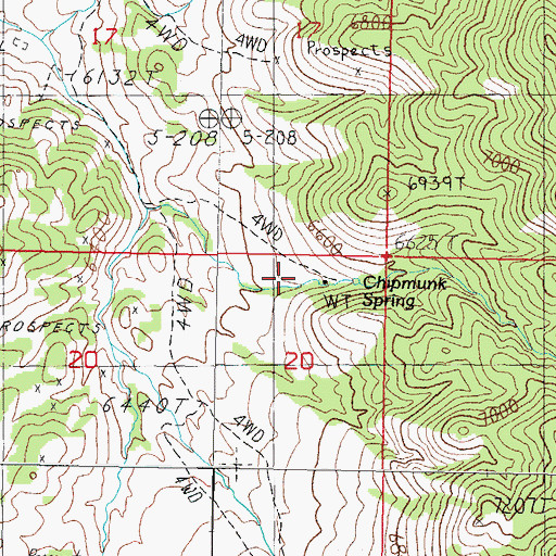 Topographic Map of Chipmunk Spring, NV