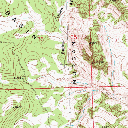 Topographic Map of Chokecherry Springs, NV