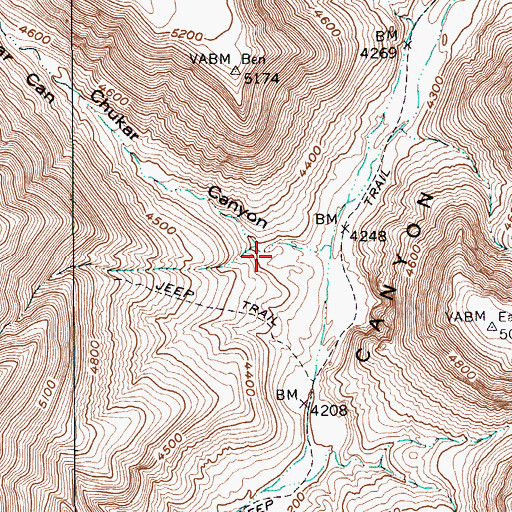 Topographic Map of Chukar Canyon, NV