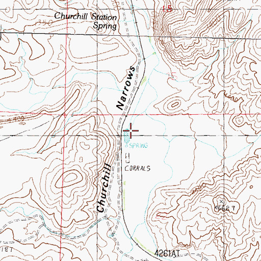 Topographic Map of Churchill Narrows, NV