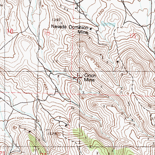 Topographic Map of Cinch Mine, NV