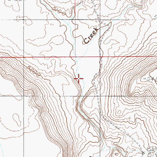 Topographic Map of Circle Creek, NV