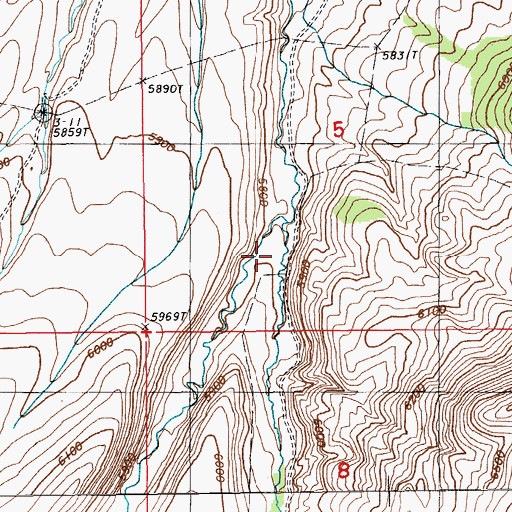 Topographic Map of Cissillini Canyon, NV