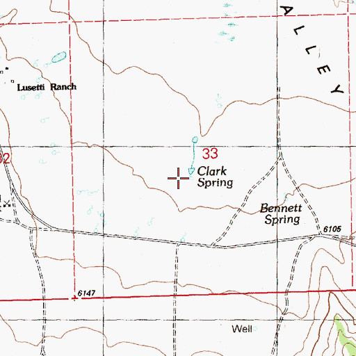 Topographic Map of Clark Spring, NV
