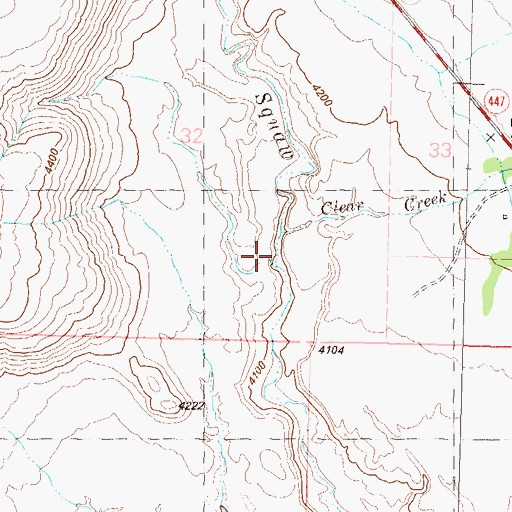 Topographic Map of Clear Creek, NV