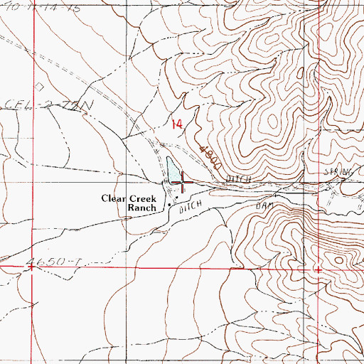 Topographic Map of Clearwater Canyon, NV
