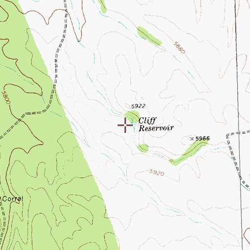 Topographic Map of Cliff Reservoir, NV