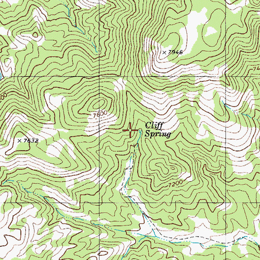 Topographic Map of Cliff Spring, NV
