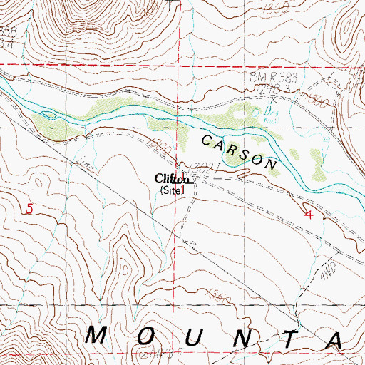 Topographic Map of Clifton, NV