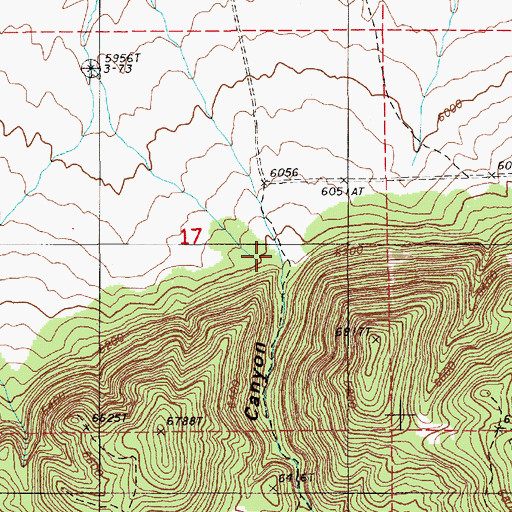 Topographic Map of Coal Canyon, NV