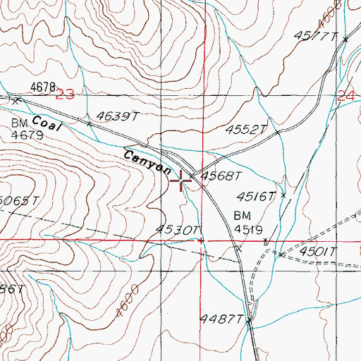 Topographic Map of Coal Canyon, NV