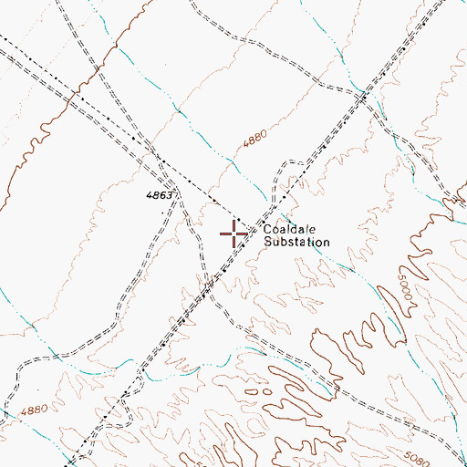 Topographic Map of Coaldale Substation, NV
