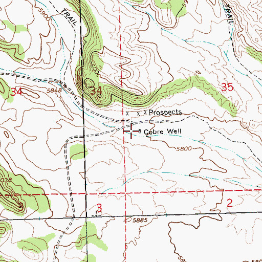 Topographic Map of Cobre Well, NV