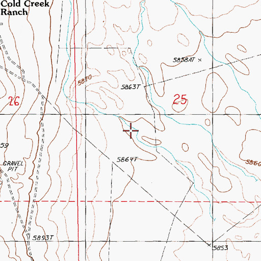 Topographic Map of Cold Creek, NV