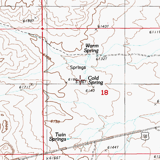 Topographic Map of Cold Spring, NV