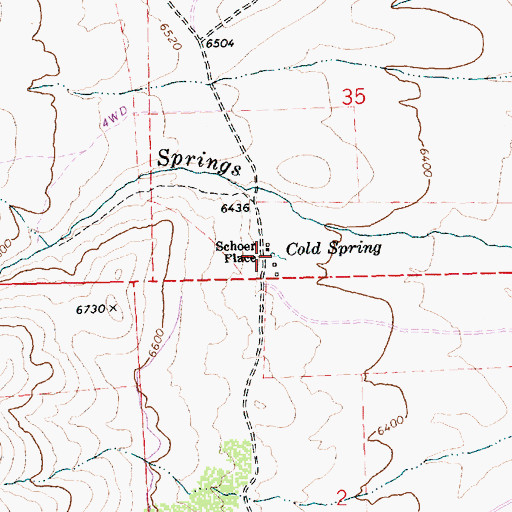 Topographic Map of Cold Spring, NV