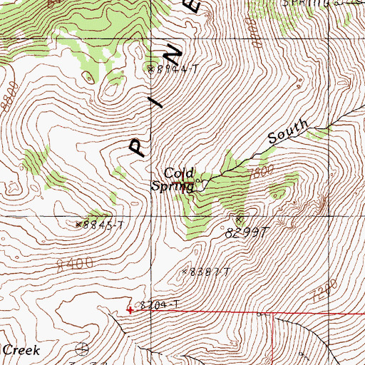 Topographic Map of Cold Spring, NV
