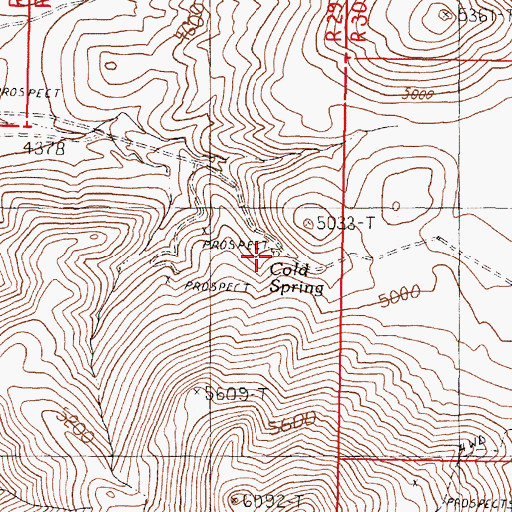 Topographic Map of Cold Spring, NV