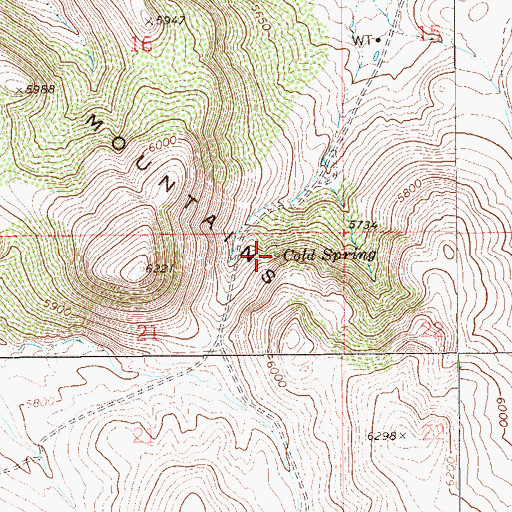 Topographic Map of Cold Spring, NV