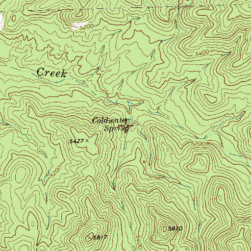 Topographic Map of Coldwater Spring, NV