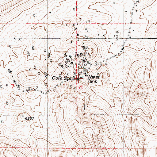 Topographic Map of Cole Spring, NV