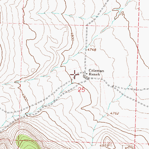 Topographic Map of Coleman Ranch, NV