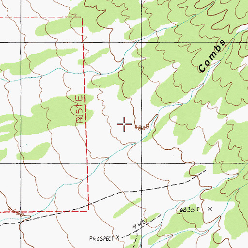 Topographic Map of Combs Canyon, NV