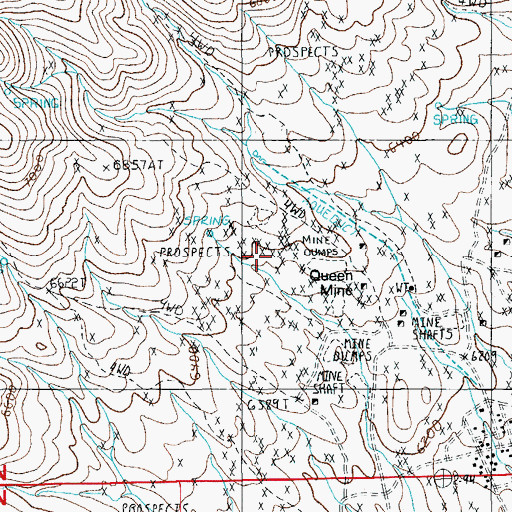 Topographic Map of Commonwealth Mine, NV