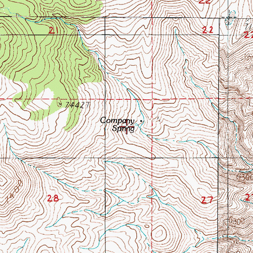 Topographic Map of Company Spring, NV