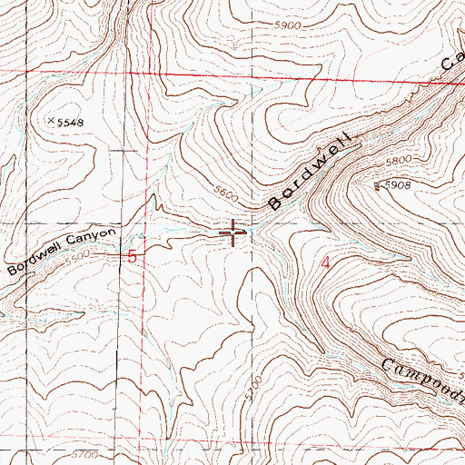 Topographic Map of Campoodie Creek, NV