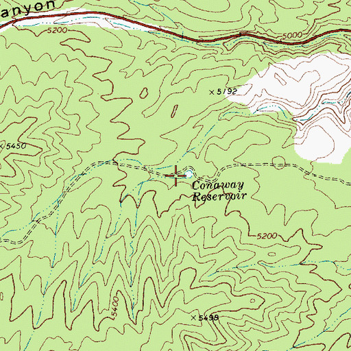 Topographic Map of Conaway Reservoir, NV