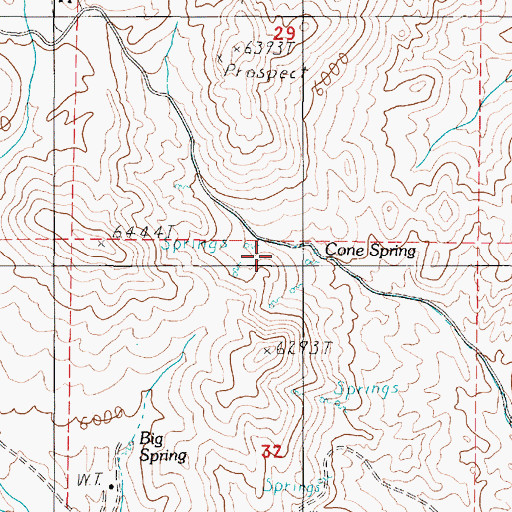 Topographic Map of Cone Spring, NV