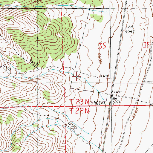 Topographic Map of Conover Canyon, NV