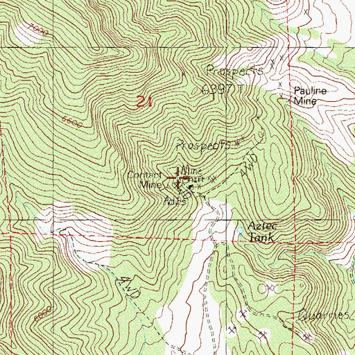 Topographic Map of Contact Mine, NV