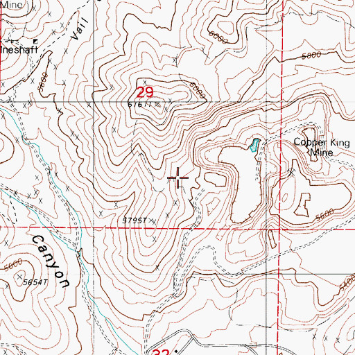 Topographic Map of Contention Mine, NV