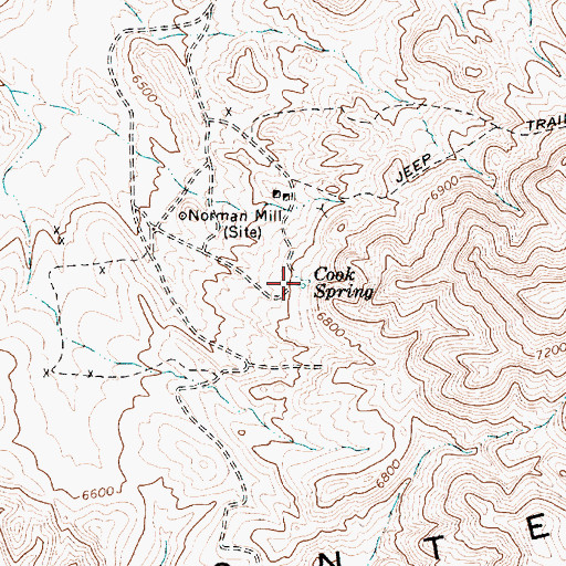 Topographic Map of Cook Spring, NV