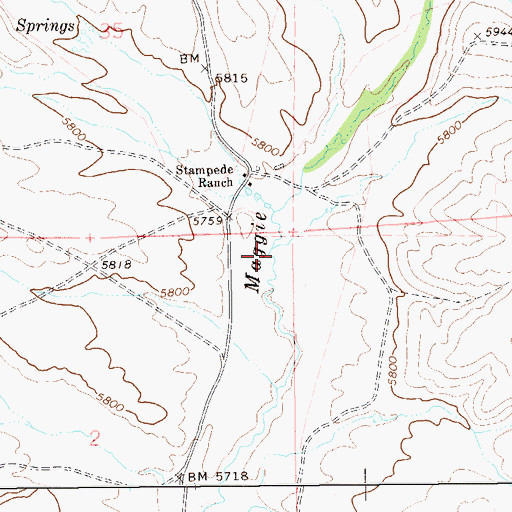 Topographic Map of Coon Creek, NV