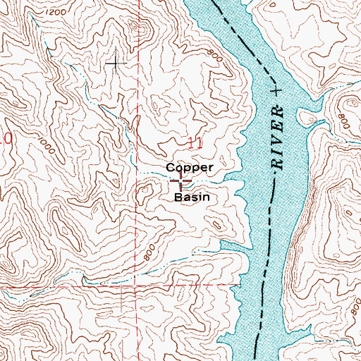 Topographic Map of Copper Basin, NV