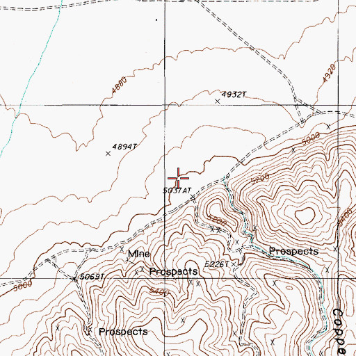 Topographic Map of Copper Canyon, NV