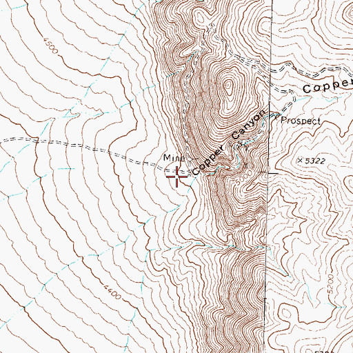 Topographic Map of Copper Canyon, NV
