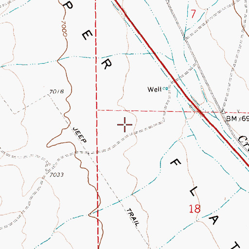 Topographic Map of Copper Flat, NV