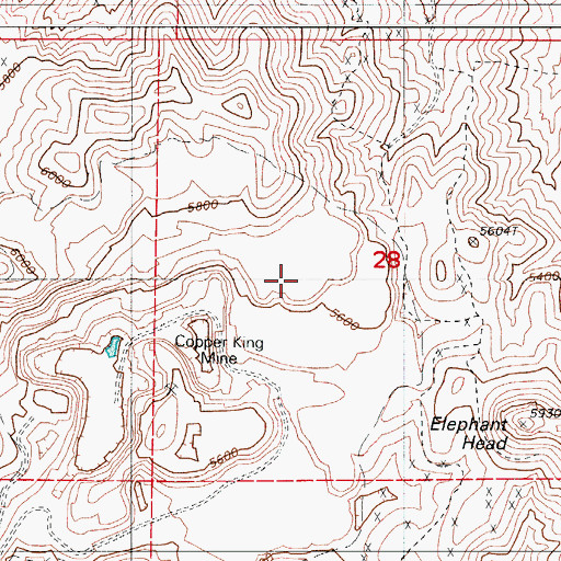 Topographic Map of Copper King Mine, NV
