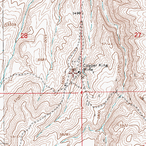 Topographic Map of Copper King Mine, NV