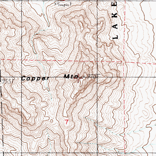 Topographic Map of Copper Mountain, NV