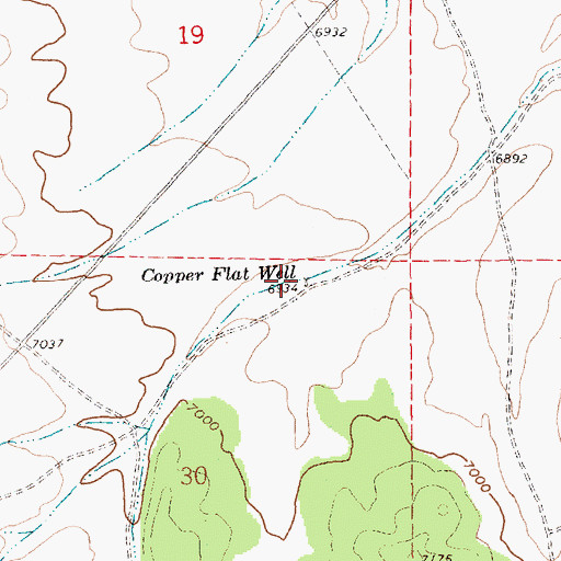 Topographic Map of Copper Flat Well, NV