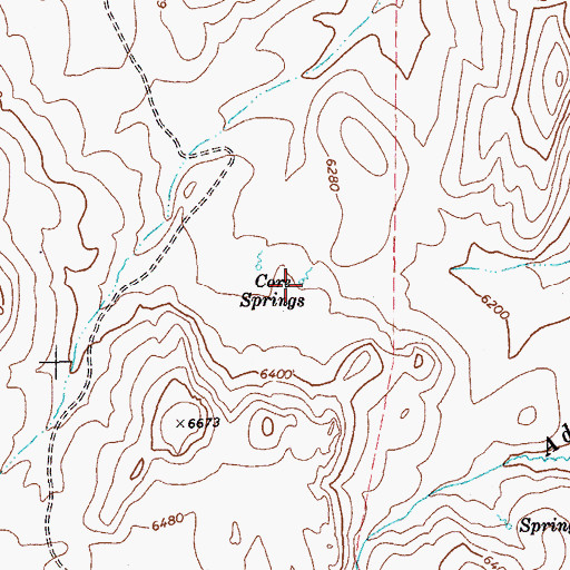 Topographic Map of Core Springs, NV