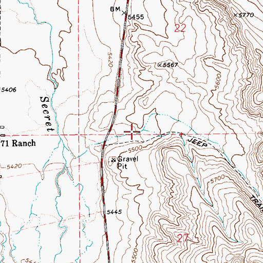Topographic Map of Corral Canyon, NV