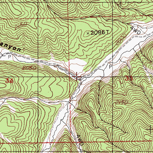 Topographic Map of Corral Canyon, NV