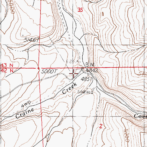 Topographic Map of Corral Creek, NV